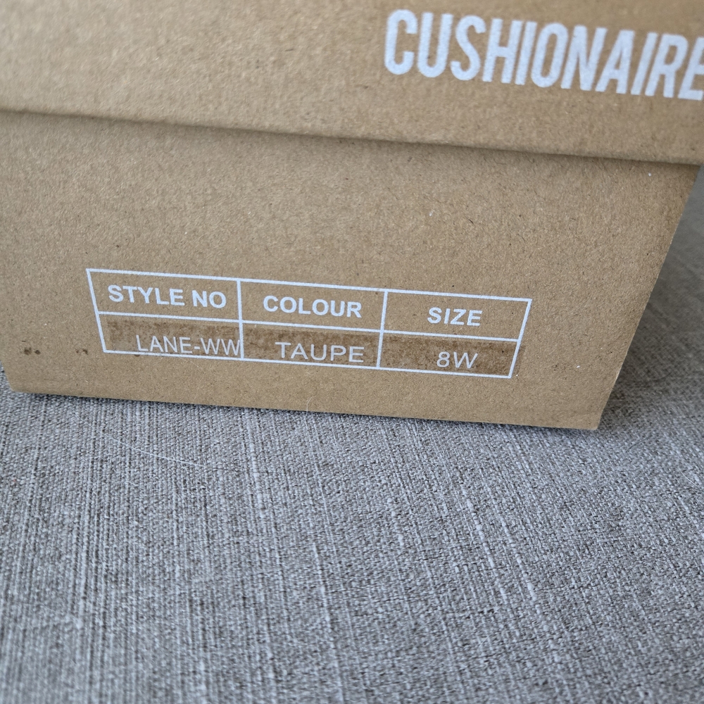 CUSHIONAIRE Women's  Lane WW Taupe Sandals New - 8W